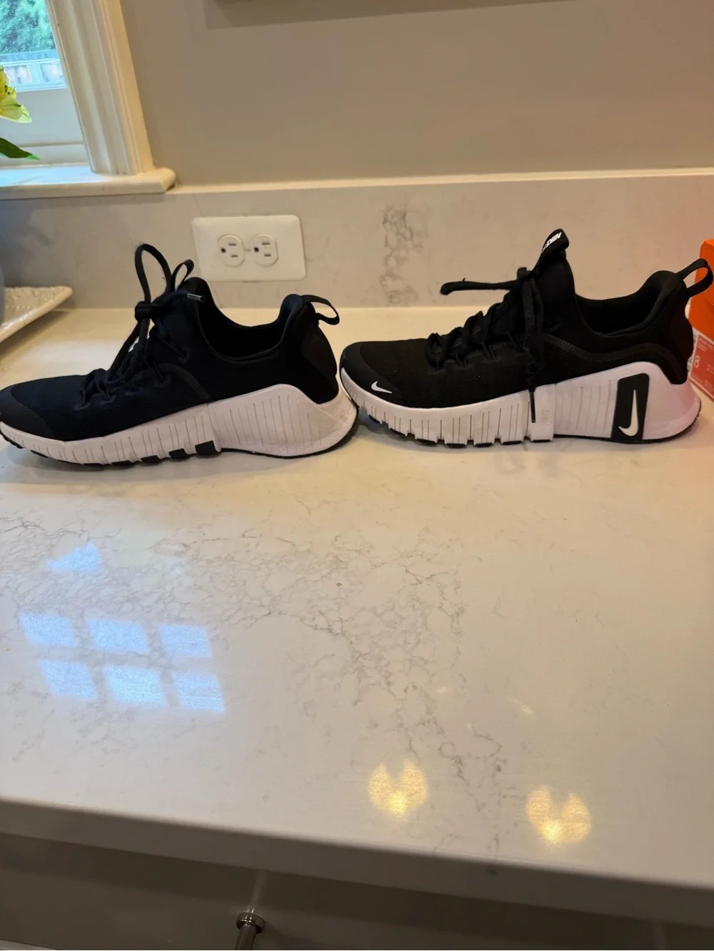 Nike Black and White Flex Run Athletic Sneakers